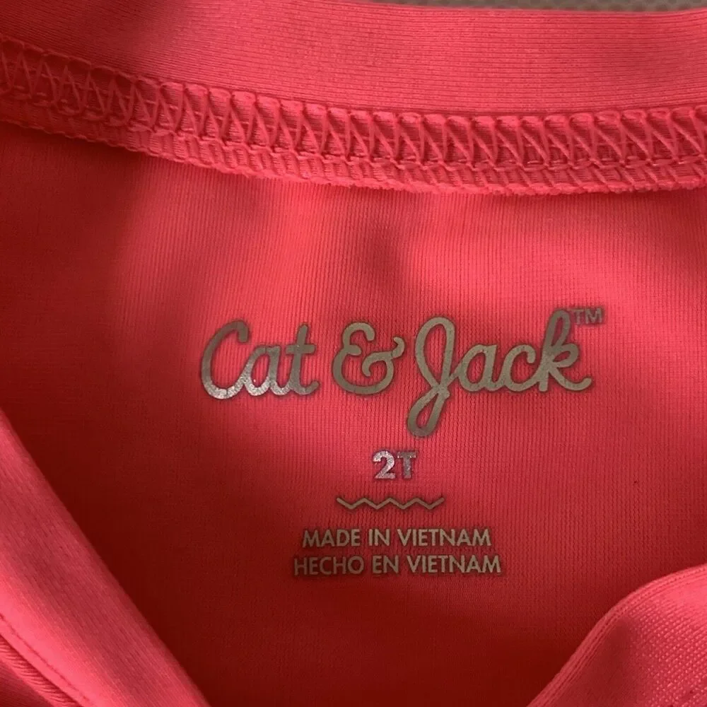 Cat‎ & Jack Rashguard Swim Shirt Toddler Girl 2T Pink Unicorn Long Sleeve Beach